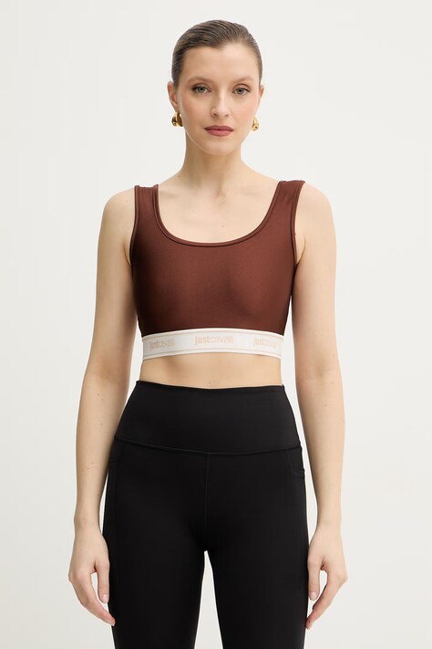 Just Cavalli top kolor brązowy 80PAM204 J0108