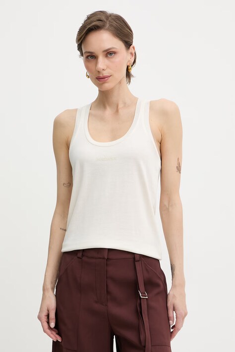 Patrizia Pepe top damski z lyocellem beżowy 2M4543 J419