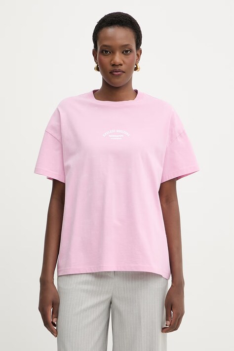 Patrizia Pepe t-shirt damski bawełniany różowy 2M4552 J428