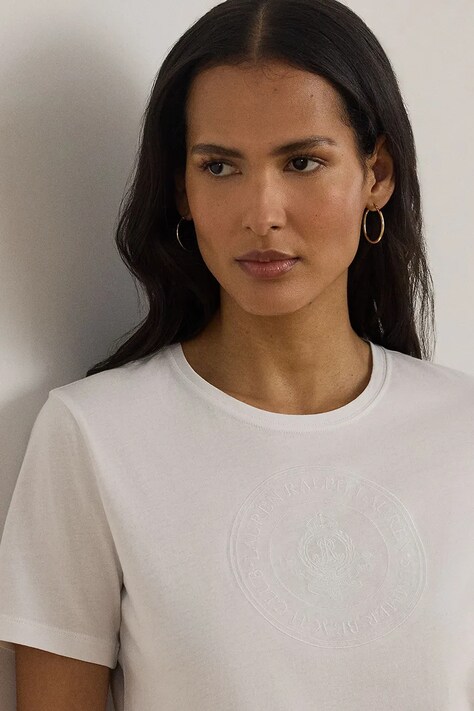 Lauren Ralph Lauren футболка basic жіноча бавовняна — SS26-TSD18I, білий — фото 4