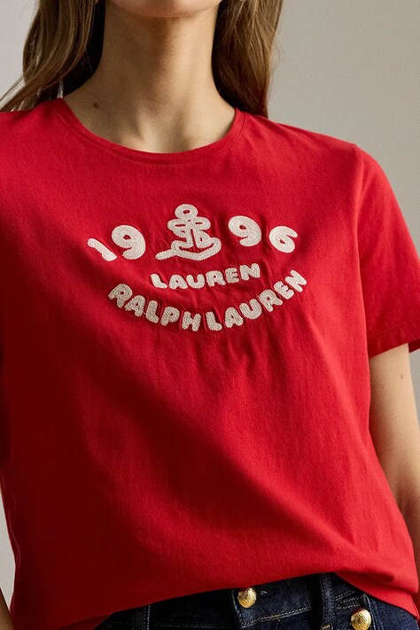 Lauren Ralph Lauren футболка жіноча бавовняна — SS26-TSD18K, червоний — фото 4