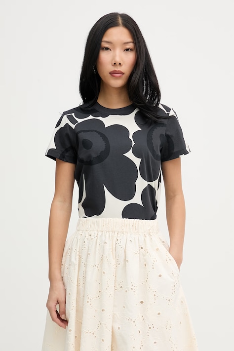 Marimekko t-shirt γυναικείος βαμβακερός μαύρος 095397