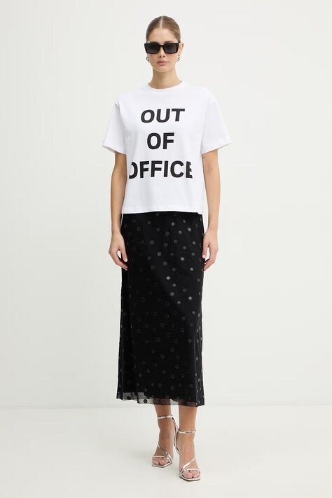 MAX&Co. t-shirt bawełniany MCLFERIALE damski kolor biały 2618971011200