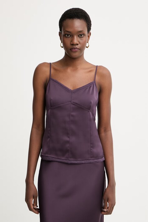 Max&Co. блузка на беретелях для женщин MCOSLALOM1 фиолетовая однотонная 2616161044200