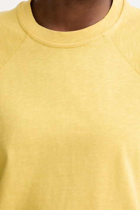 Max&Co. T-shirt damski z bawełną MCOTESO żółty 2616941064200