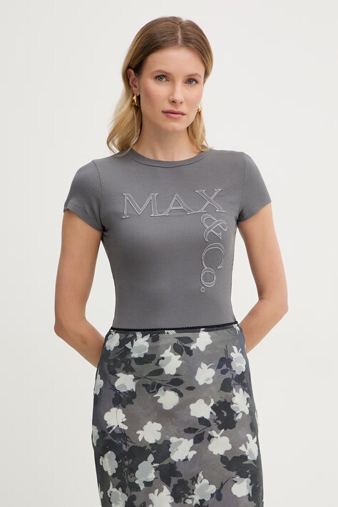 Max&Co. t-shirt damski z modalu MCLGIRONE szary 2618971022200