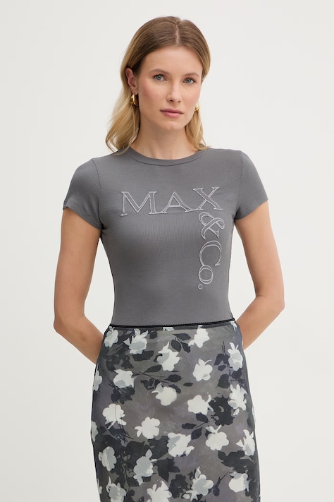 Max&Co. t-shirt damski z modalu MCLGIRONE szary 2618971022200