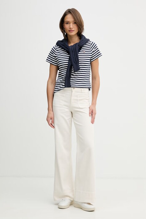 Бавовняна футболка U.S. Polo Assn. STRIPE V-NECK — фото 2