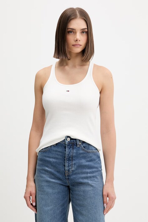 Tommy Jeans bokserka damska bawełniana z elastanem beżowa DW0DW22264