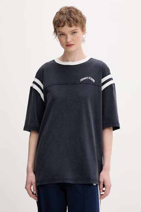Tommy Jeans t-shirt damski bawełniany granatowy DW0DW22307