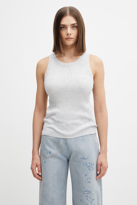 Maison Kitsuné Baby Fox top damski szary QW00610KT1195