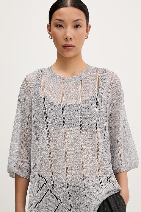 adidas Originals футболка-светр жіноча ажурна — SS26-TSD1BP, сірий — фото 4