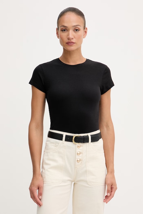 Tommy Hilfiger T-shirt basic γυναικείο βαμβακερό μαύρο WW0WW48702