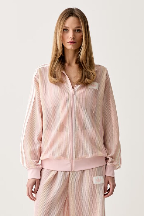 adidas Originals crop top γυναικείο βαμβακερό με ελαστάν ροζ KY3159