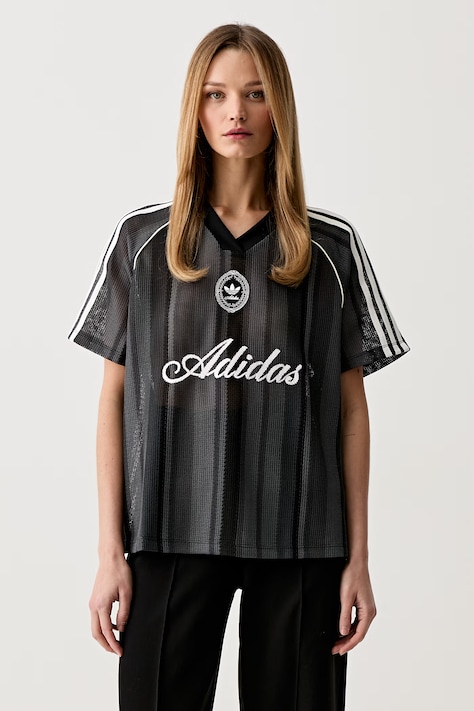 adidas Originals T-shirt damski ażurowy szary KY3163