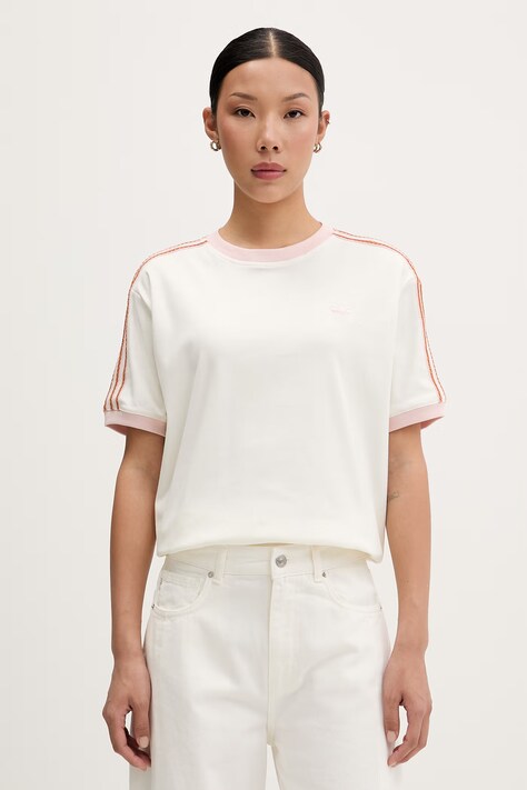 adidas Originals tričko dámske bavlnené s elastanom béžové KY8126