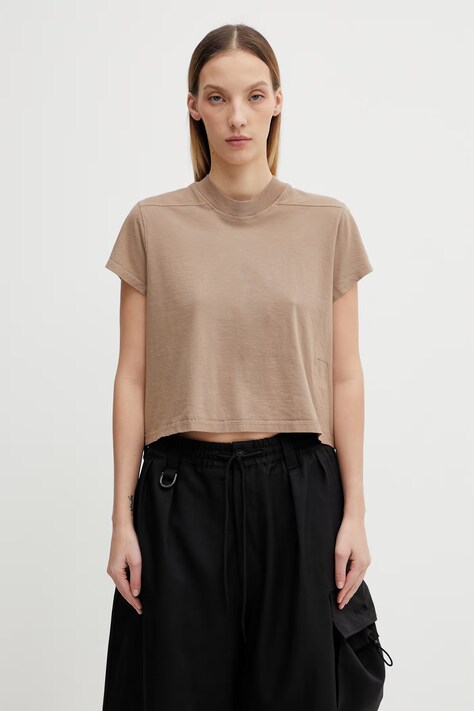 Rick Owens DRKSHDW t-shirt bawełniany Small Level damski kolor beżowy DS01F4207.RN