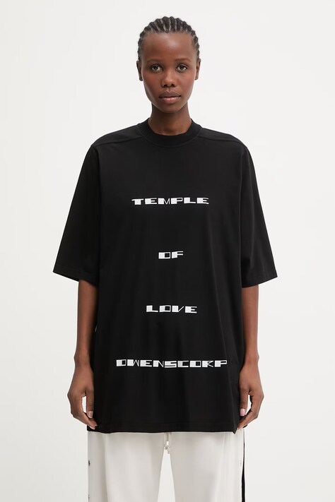 Rick Owens DRKSHDW Jumbo tricou de bumbac pentru femei negru DS01F4204.RNEP7