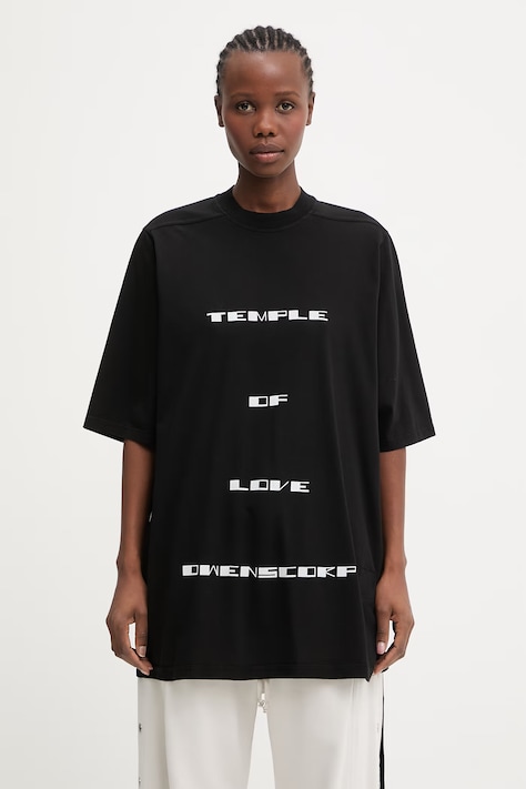 Rick Owens DRKSHDW Jumbo tricou de bumbac pentru femei negru DS01F4204.RNEP7