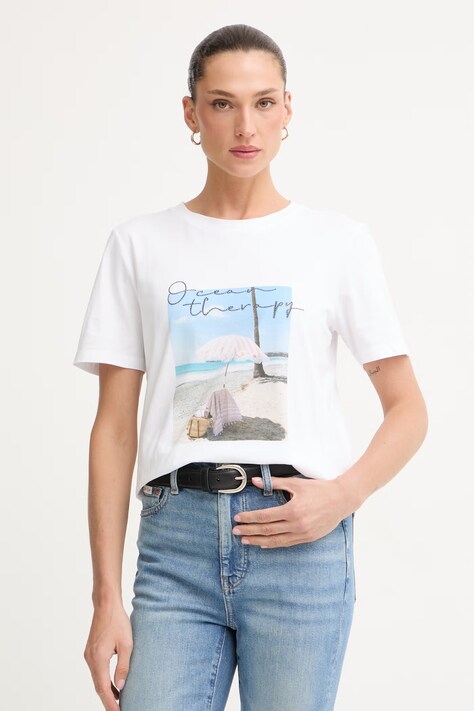 Marc Aurel T-shirt damski bawełniany biały 7383C10254