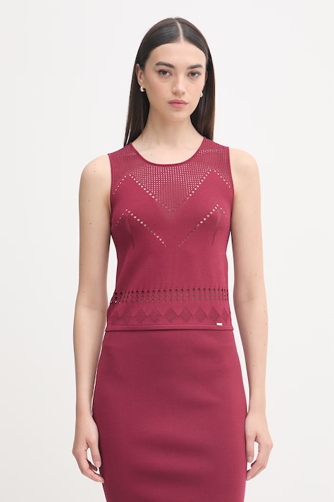 Gaudi crop top damski czerwony 611FD43003