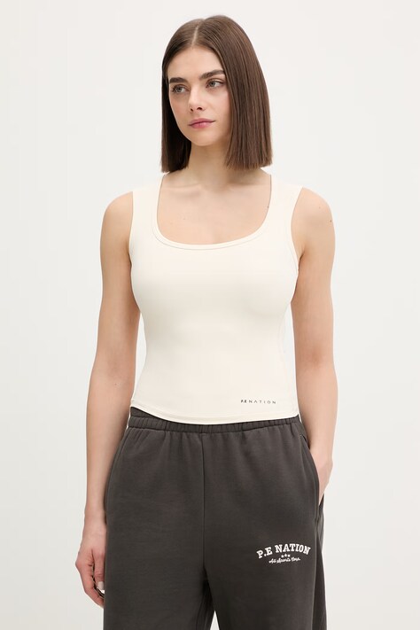 P.E Nation top damski Refine beżowy 261W007