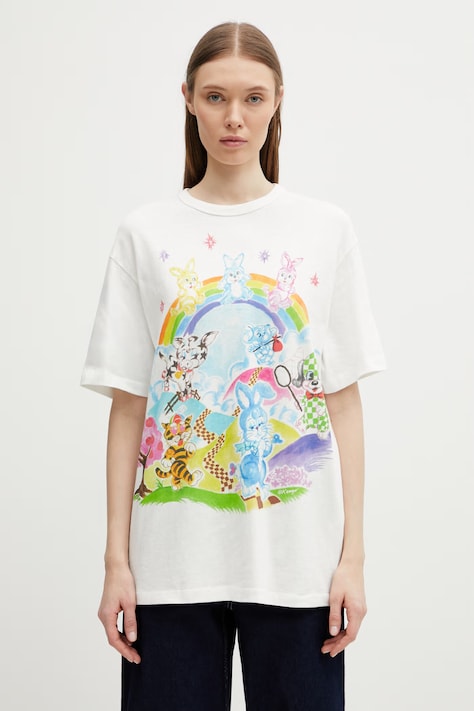 Kenzo KENZO CARTOON CLASSIC T-SHIRT t-shirt bawełniany damski biały FG55TS2134SK