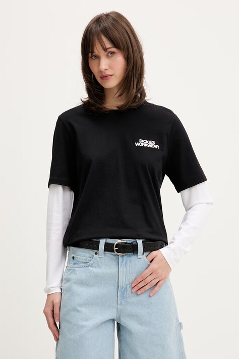 Dickies Γυναικείο μακρυμάνικο βαμβακερό μαύρο DK0A88GKBLK1