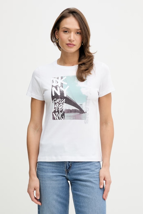 Dkny t-shirt damski kolor biały DJ6T1750