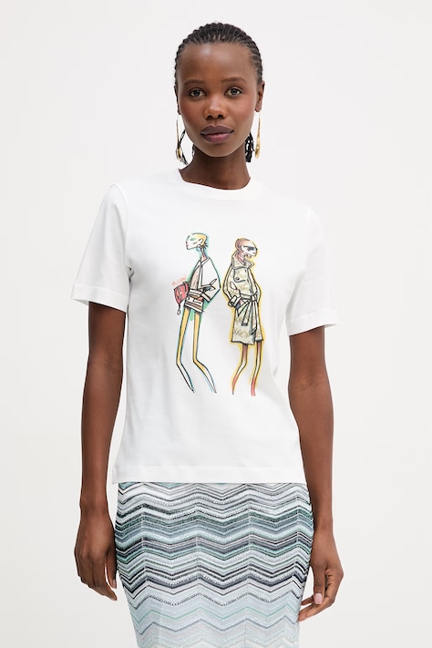Missoni t-shirt bawełniany damski kolor biały