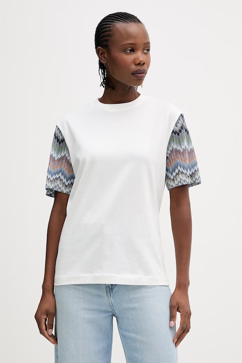 Missoni t-shirt bawełniany damski kolor biały