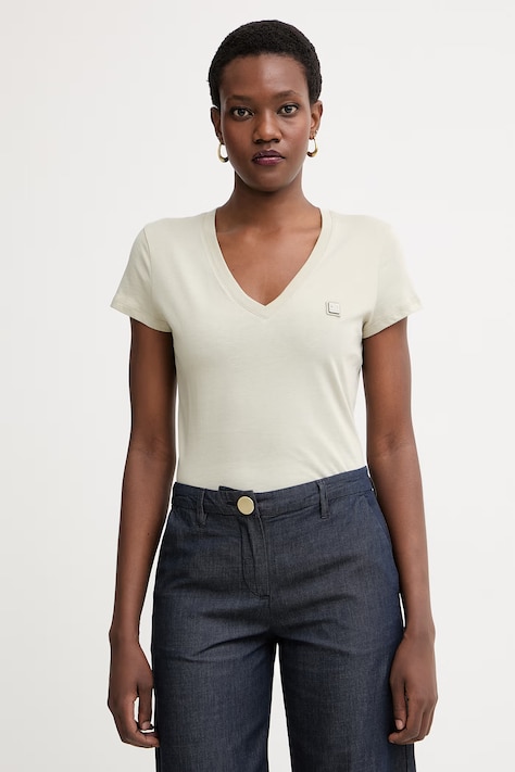 Armani Exchange тениска дамска от памук бежова XW002292 AF10356