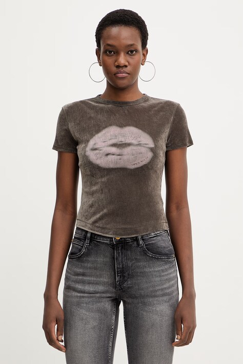 Miss Sixty maglietta in velluto donna colore marrone 6M1SJ34300
