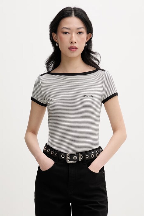 Miss Sixty T-shirt damski z lyocellem czarny 6M1SJ70410