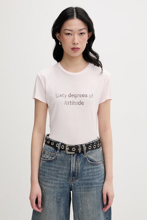 Miss Sixty T-shirt damski z bawełną różowy 6M1SJ72110