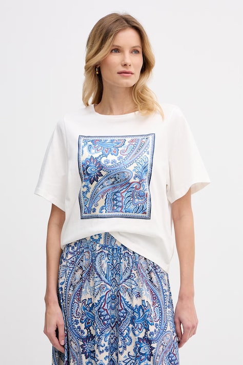 OUI T-shirt damski bawełniany biały 96414