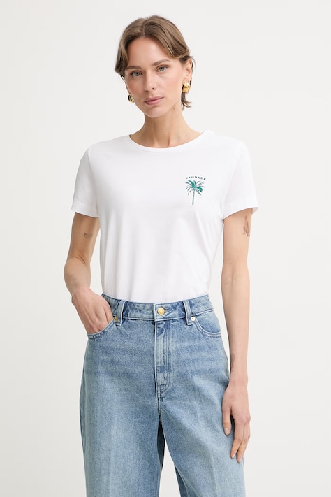 BOSS Orange dámske bavlnené tričko C Elove 4 biela farba 50559077