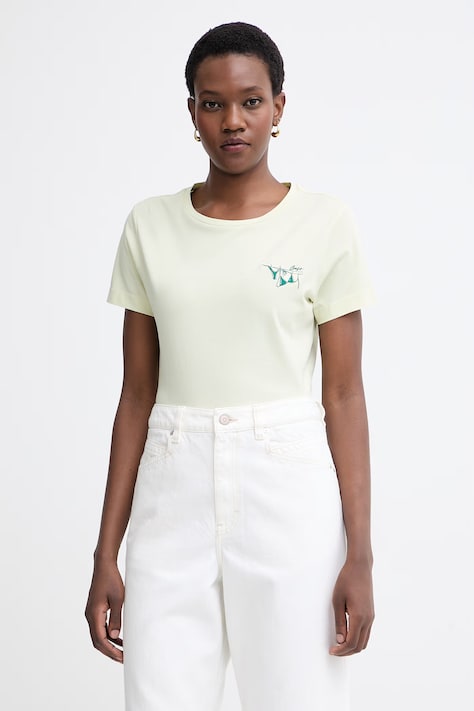 BOSS Orange dámske bavlnené tričko C Elove 4 zelená farba 50559077