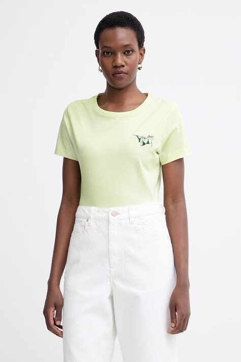 BOSS Orange dámske bavlnené tričko C Elove 4 zelená farba 50559077