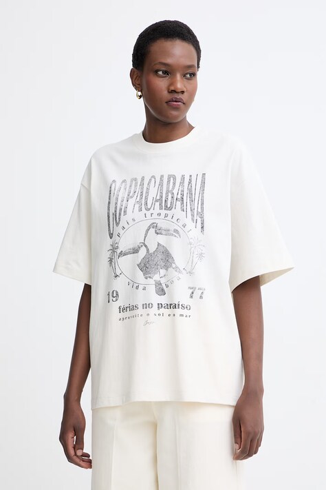 BOSS Orange t-shirt damski bawełniany C Eboys 2 biały 50559078