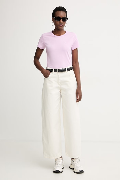 BOSS Majica za žene od pamuka ljubičasta 50557843