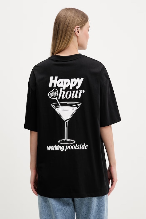 HUGO Blue t-shirt damski bawełniany Oversized_Tee_B czarny 50560772