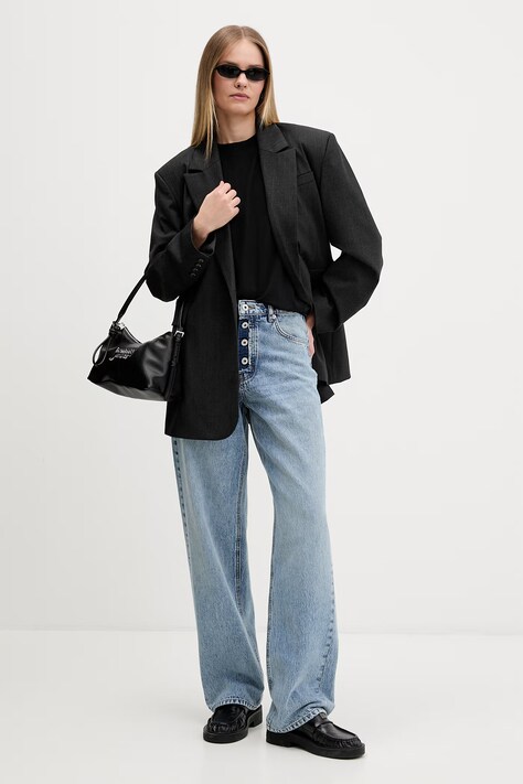 HUGO kék póló női pamut Oversized Tee B fekete 50560772