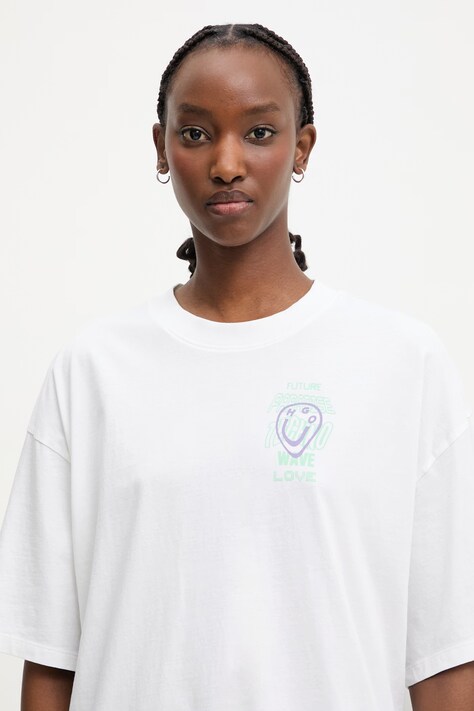 HUGO Blue футболка жіноча бавовняна Oversized_Tee_B — фото 4