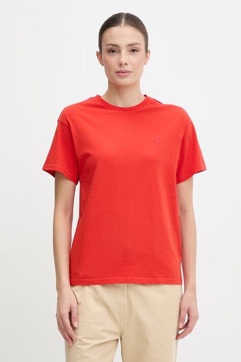 Napapijri t-shirt bawełniany AURORA damski kolor czerwony NP0A4I5GRAU1