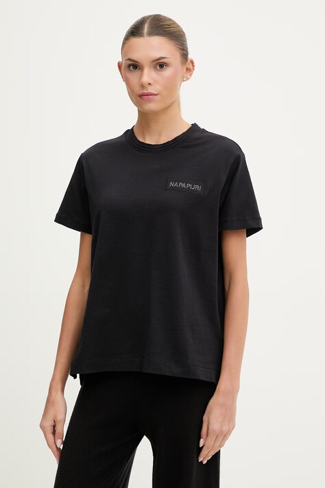 Napapijri t-shirt damski bawełniany CLARAO czarny NP0A4I9L9411