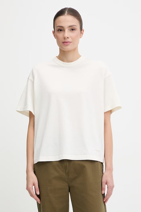 Napapijri t-shirt bawełniany MIROIR damski kolor beżowy NP0A8AUDN1A1