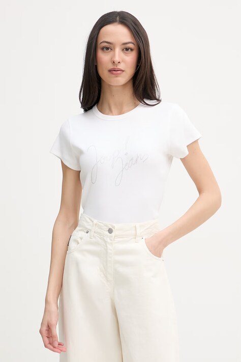 Joop! T-shirt damski bawełniany z elastanem biały 30102094