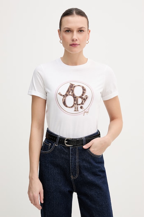 Joop! t-shirt bawełniany damski kolor biały 30102423