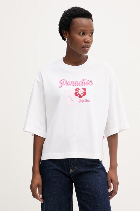 Joop! t-shirt damski bawełniany biały 30102435